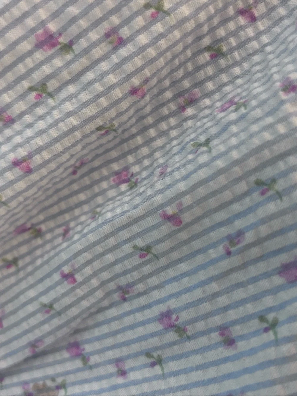 Blueberi Boulevard Girls' Light Blue Striped Dress w Pink Floral Dots. Size 4T